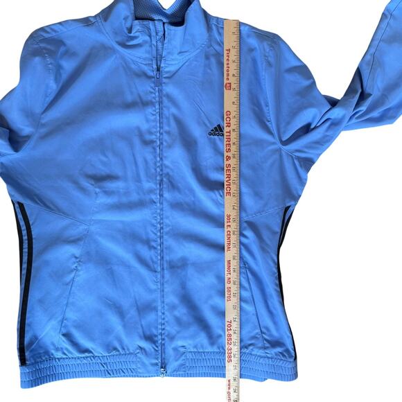 Adidas Jacket Women's NWT XL Neon Blue Black Training Athleisure Activewear - Picture 9 of 10